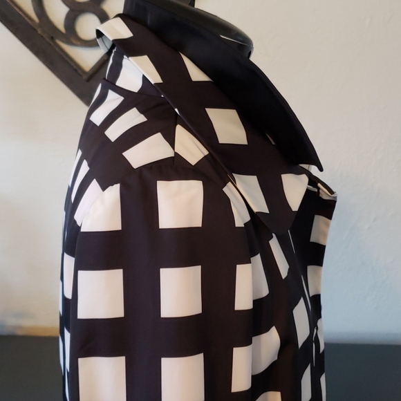 Kate Spade Jackie O black white hot pink rain coat - Picture 5 of 8